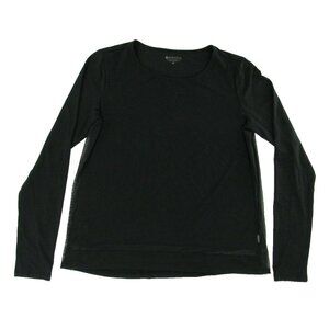 Athleta Womens Vented Workout Top ST Black Long Sleeve